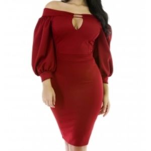 Long sleeve red dress